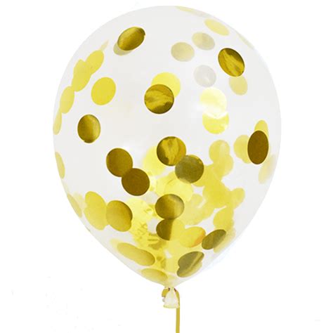 11″ Round Gold Confetti Filled Clear Latex Balloon Sprinkie Parties