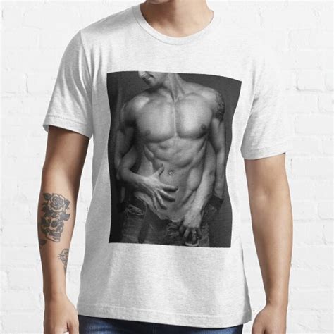 Woman Hands Touching Muscular Man S Body Art Photo Print T Shirt For
