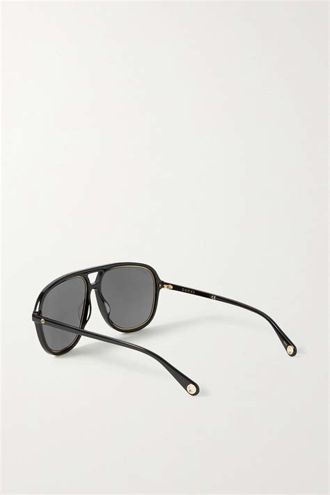 gucci eyewear oversized aviator style acetate and gold tone sunglasses net a porter