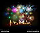 Happy birthday fireworks greeting card Royalty Free Vector