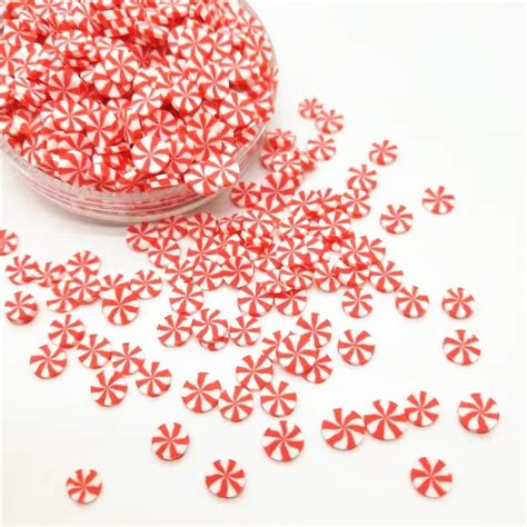 5mm Red Peppermint Starlight Mint Candy Cabochons Sprinkles Etsy