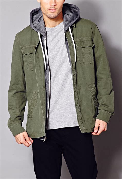 Lyst Forever 21 Minimalist Military Jacket In Green For Men