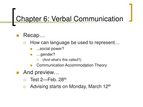 Ppt Ch 6 Verbal Communication Powerpoint Presentation Free