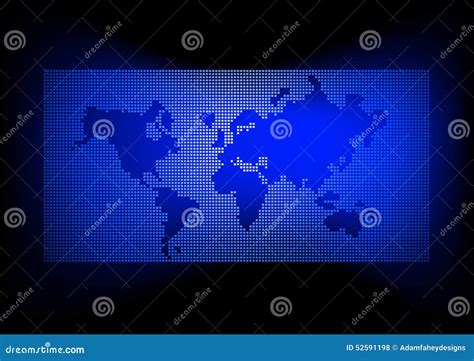World Map With Dark Blue Background Stock Vector Illustration Of