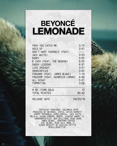 Lemonade Album Receipt Of Beyonce NUDE CelebrityNakeds Com