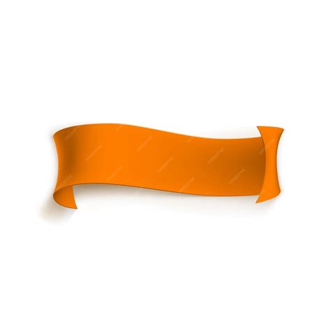 Premium Vector Orange Ribbon Banner From Ribbons Or Paper Scroll Of