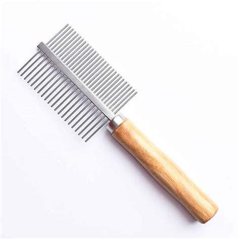 Pet Comb Stainless Steel Wood Handle Cat And Dog Grooming Comb Pet