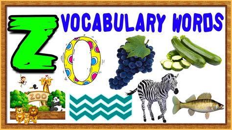 Vocabulary Words For Kids Words From Letter Z Words That Start With