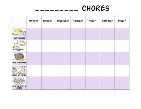 Printable Weekly Chore Chart Home Management Printables Firefly