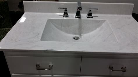 The bathroom is associated with the weekday morning rush, but it doesn't have to be. White Marble Sink Top - Gnosislivre.org