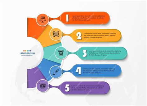 Premium Vector Circle Infographic Template With 5 Steps Process Or