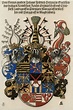 A woodcut engraving of the coat of arms of Duke John Frederick, Duke of ...