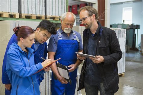 Factory Workers With Supervisor Stock Image F0119230 Science