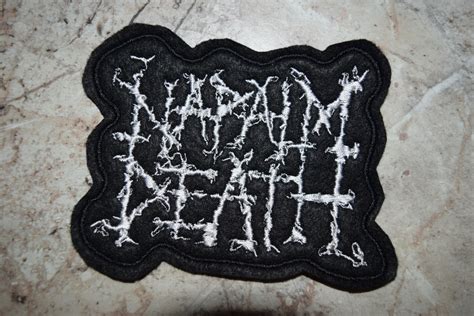 Napalm Death Embroidered Patch Logo Grind Core Death Metal Etsy