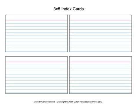 Printable Index Card Templates 3x5 And 4x6 Blank Pdfs