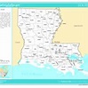 US Map- Louisiana Counties with Selected Cities and Towns