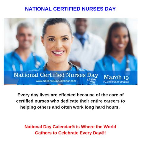 National Certified Nurses Day March 19 Nurses Day Certified Nurse
