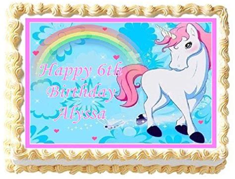 779 best unicorns images on pinterest. Enchanted Unicorn with Rainbow Edible Frosting Sheet Cake Topper 14 Sheet * You can get more d ...