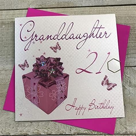White Cotton Cards Granddaughter Happy Birthday R Cznie Wykonana Kartka R Owa Wb Ceny I