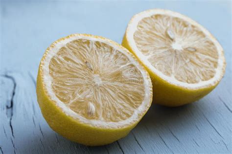 Freshly Cut Half Whole Lemons White Wooden Table Stock Photos Free