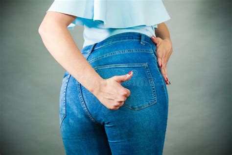 Woman Hips Buttocks In Jeans Clothing Stock Photo Image Of Hips Closeup