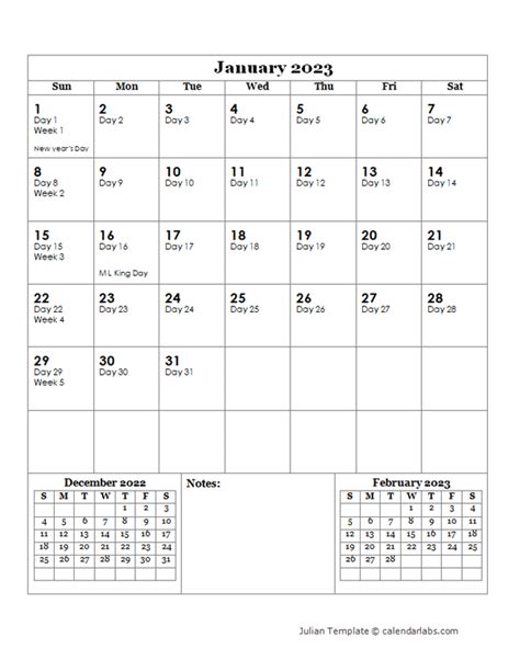 2023 Julian Calendar Printable Printable Calendar 2023