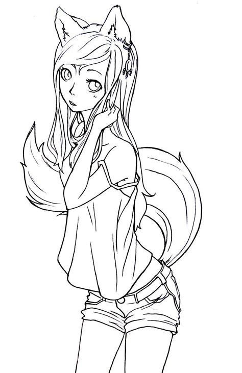 Printavle Anime Coloring Pages Foxes
