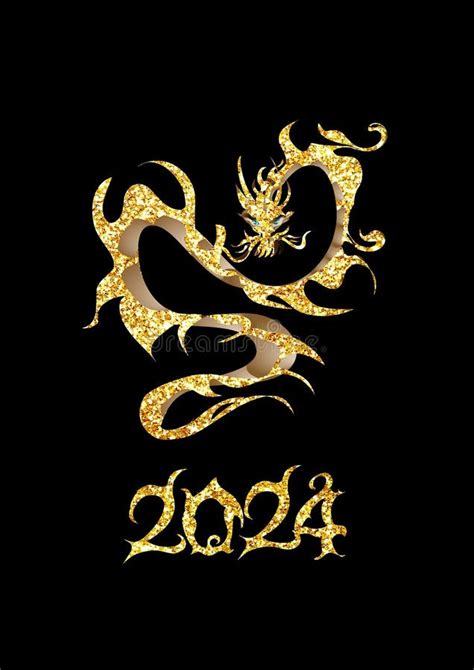 Kalender Met Dragon Chinese Symbool Stock Illustratie