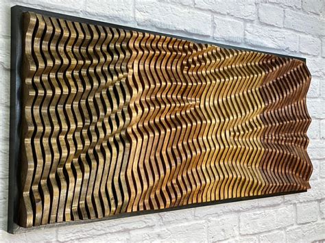 Unique Wall Hanging Art Sculpture Sound Wave Art Wood Decor 3d Wood