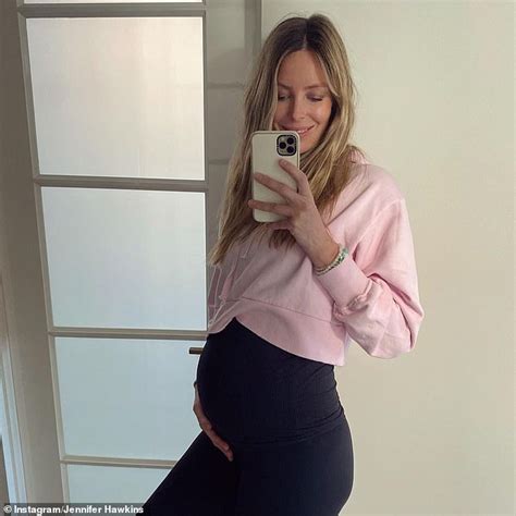 Jennifer Hawkins Shows Off Her Growing Baby Bump