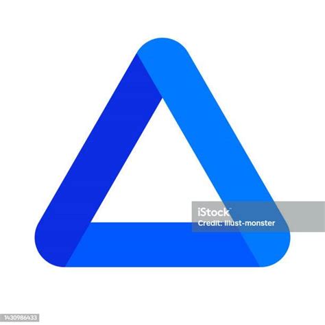Modern Blue Triangle Logo Stylish Triangle Vector Stock Illustration