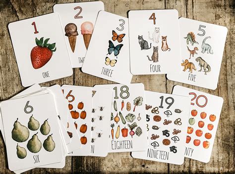 Numbers 1 20 Printable Flach Cards Etsy Printable Flash Cards