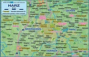 Karte von Harz (Region in Deutschland) | Welt-Atlas.de
