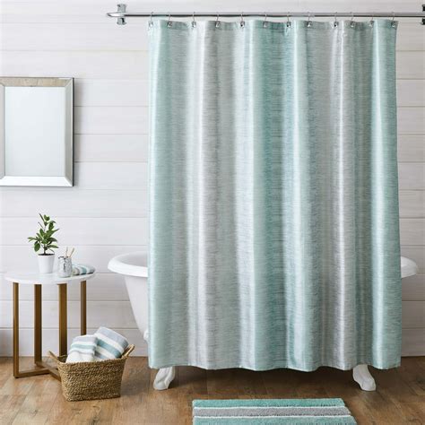 Better Homes And Gardens Ombre Glimmer Blue Multi Polyester Printed Fabric Shower Curtain 72 X