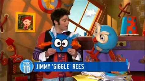 A collaboration between abc kids and yukfoo for the new giggle & hoot show character called giggle fangs. Jimmy 'Giggle' Rees: Behind Giggle and Hoot - YouTube