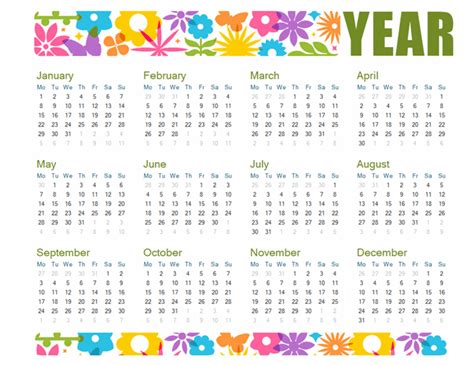 Playful Calendar For Any Year