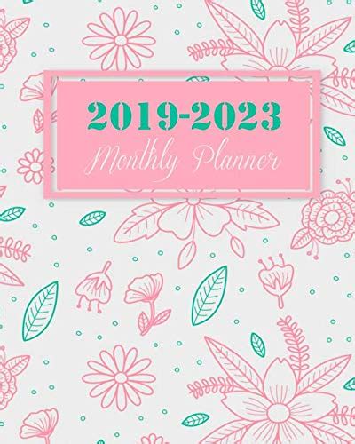 Download Now 2019 2023 Monthly Planner Pink Girl Floral Cover 8 X