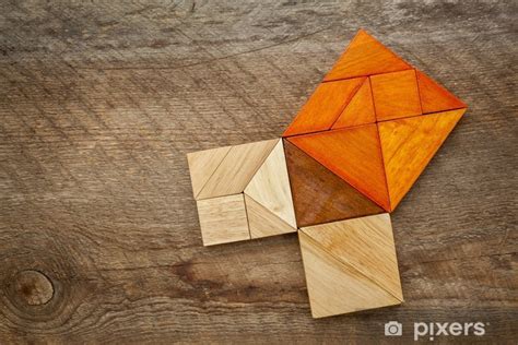 Wall Mural Pythagorean Theorem In Tangram Puzzle Pixersca