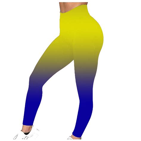 Aherbiu Yoga Leggings For Women High Waisted Gradient Color Stretchy Butt Lifting Workout Gym