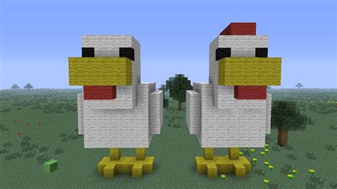 How To Make A Chicken Statue Of Wool In Minecraft ~ Hd Youtube