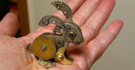 Artist Uses Old Watch Parts To Craft Tiny Intricate Steampunk