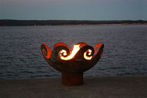 The Waves O Fire Sculptural Firebowl Print Quality Photos Outdoor