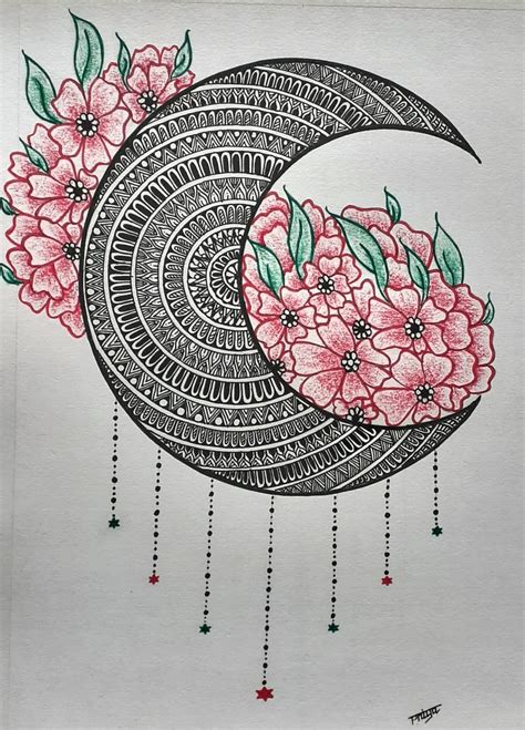 Flower Moon Mandala Mandala Art 275x21cms A4 Paper International