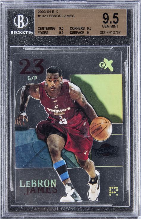 Maybe you would like to learn more about one of these? Lot Detail - 2003/04 Fleer E-X #102 LeBron James Rookie Card - BGS GEM MINT 9.5