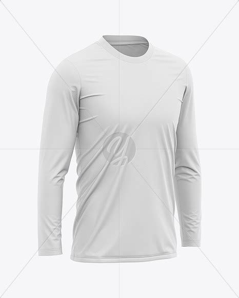 Download Men's Crew Neck Long Sleeve Soccer Jersey Mockup - Half ...