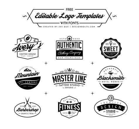 Once you are familiar with these 5 types of logos, you can then start creating yours in a more informed way. Free Professional Editable Logo Templates With Fonts in ...