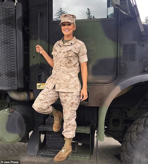 U S Marine Officer Known As Combat Barbie Shows Off Her Boobs In New