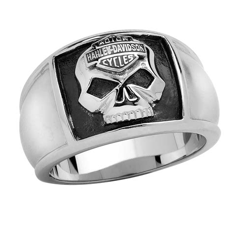 Men S Harley Davidson Stainless Steel Willie G Skull Ring Sizes 9 15