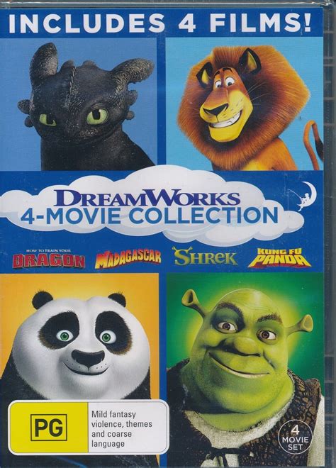 Dreamworks 4 Movie Collection Dvd New Region 4 Dragon Shrek Kung Fu