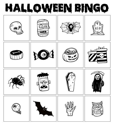 Halloween Bingo Printable Game Cards Template Paper Trail Design Vlr